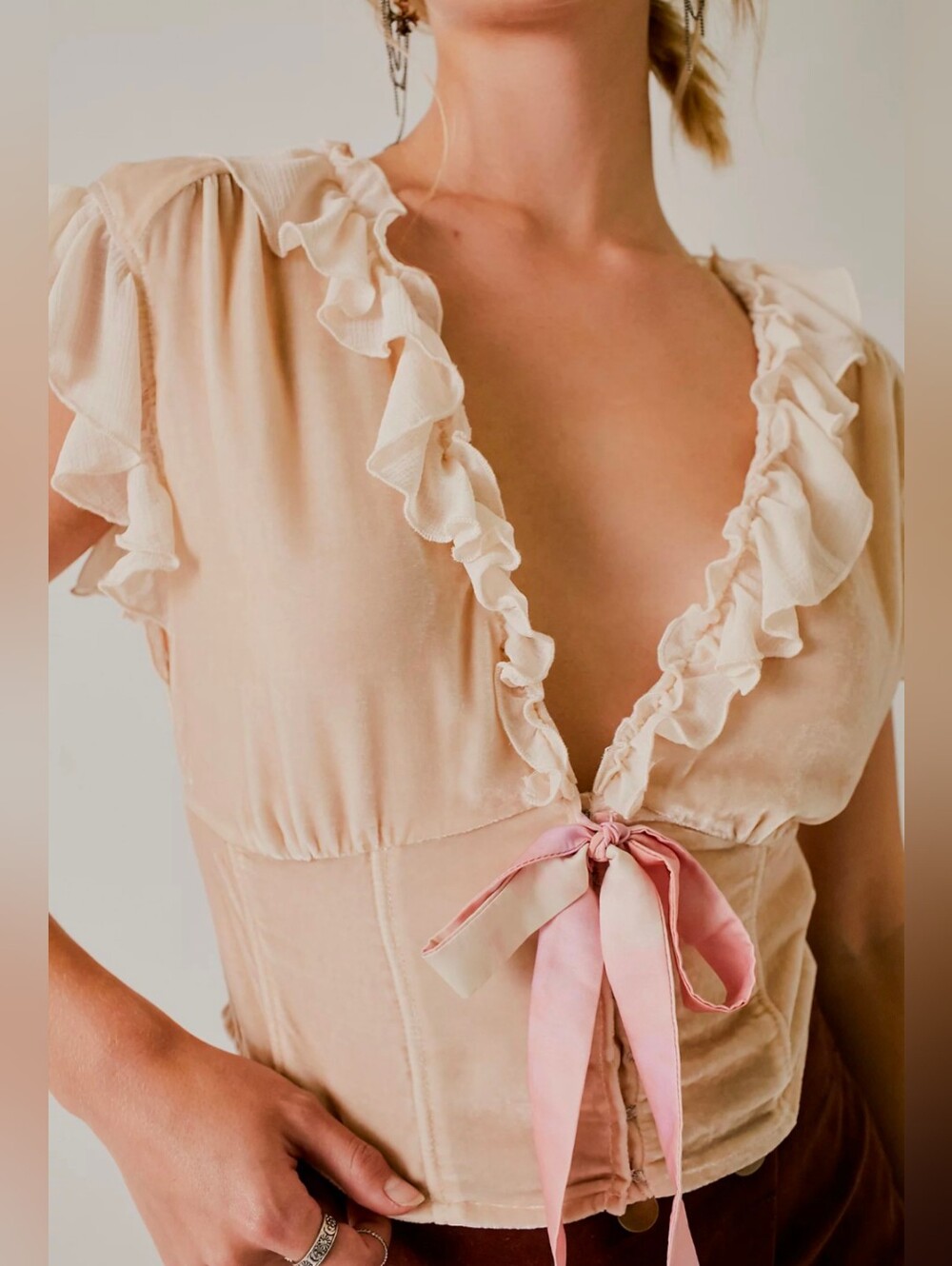 FP x Anna Sui Lilly Solid Velvet Top